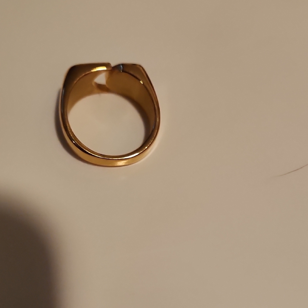 Modern Gold-Tone Open Circle Statement Ring - Picture 5 of 7